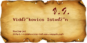 Vidákovics István névjegykártya